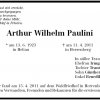 Paulini Artur Wilhelm 1923-2011 Todesanzeige